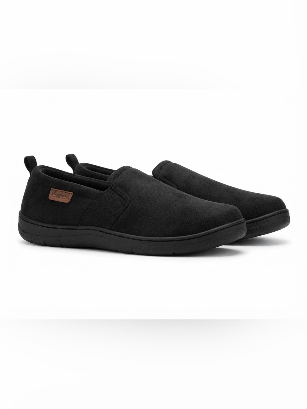 dearfoams Men's Black Slip-On Casual Loafers